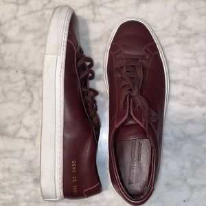 Common Projects Burgundy and White Sneakers